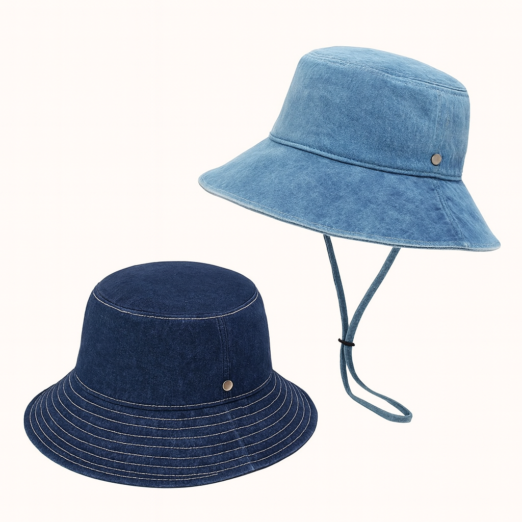 Ulvly Vintage Washed Denim Bucket Hat