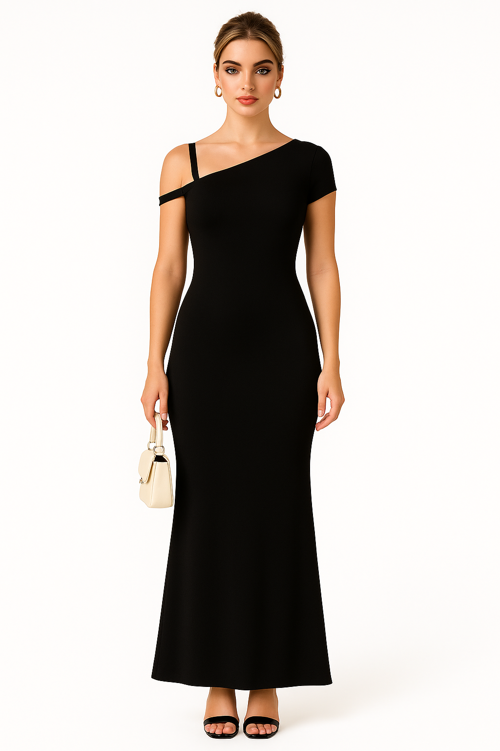 Ulvly One Shoulder Ankle Length Sheath Dress