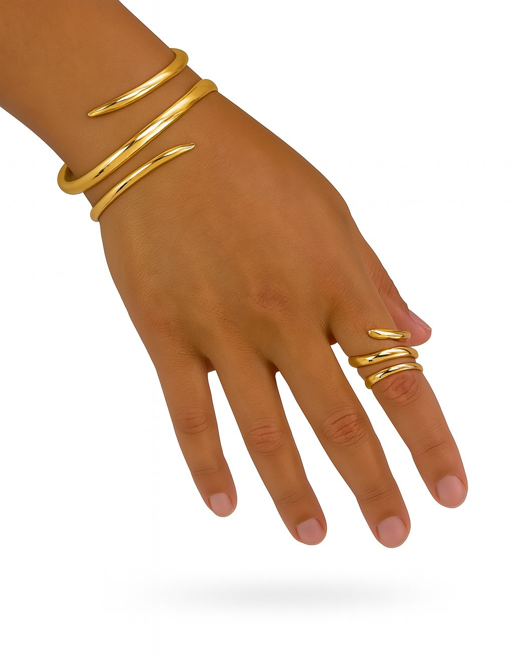 Ulvly Water Drop Ring and Bracelet Set – Stainless Steel