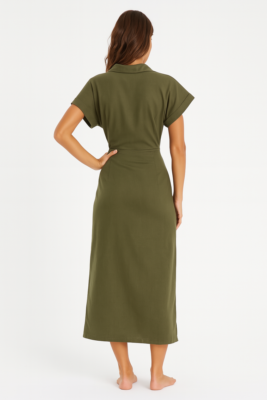 Ulvly Pleated Button-Down Summer Dress