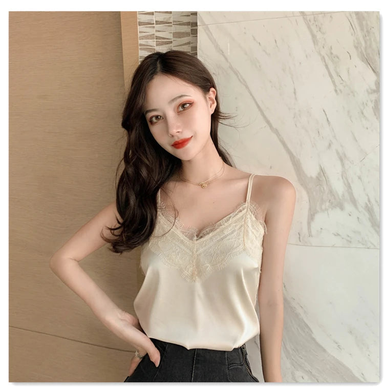 Ulvly Lace Satin Cami Top