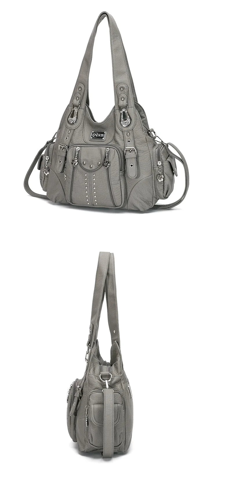 Ulvly Soft PU Leather Hobo Bag
