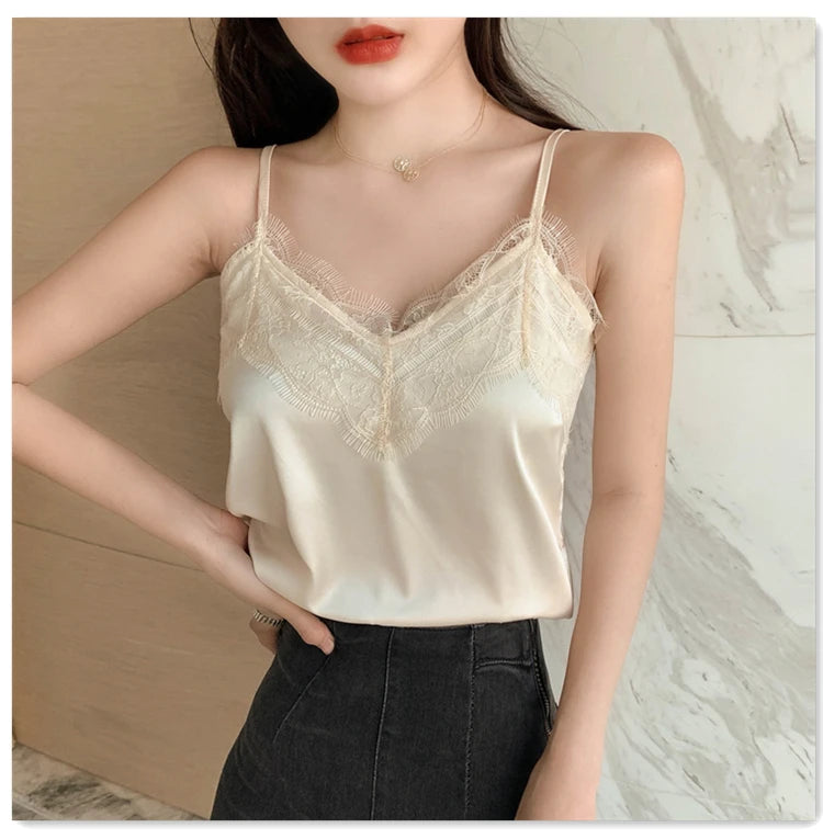 Ulvly Lace Satin Cami Top