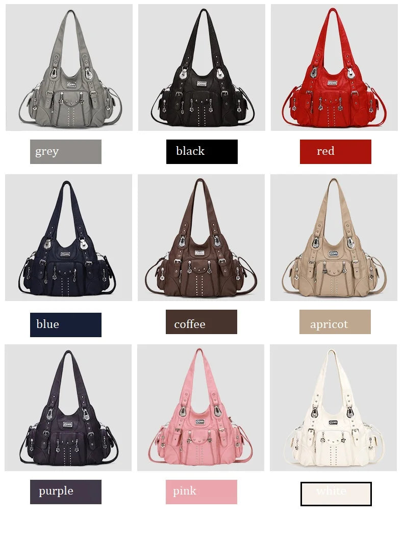 Ulvly Soft PU Leather Hobo Bag