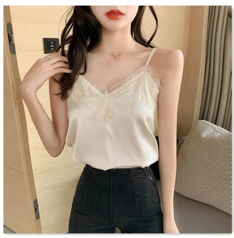 Ulvly Lace Satin Cami Top