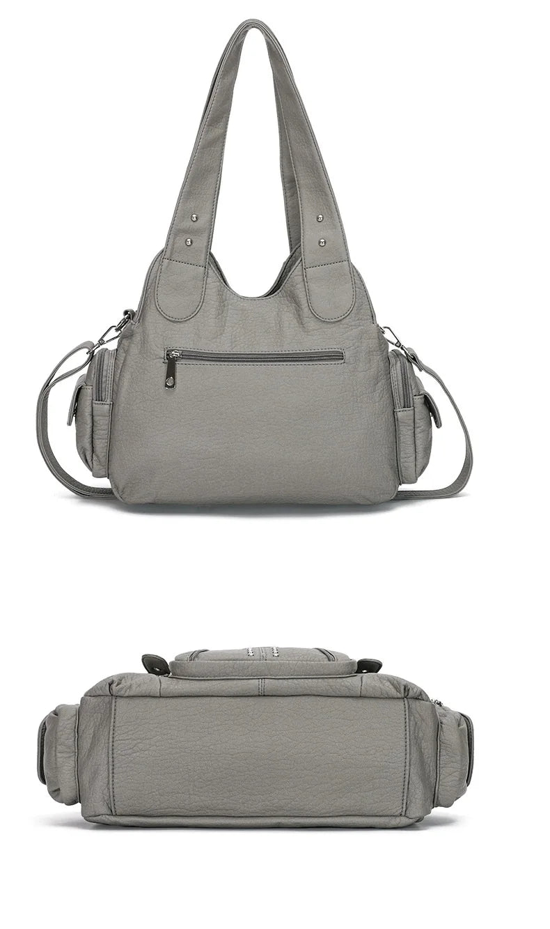 Ulvly Soft PU Leather Hobo Bag