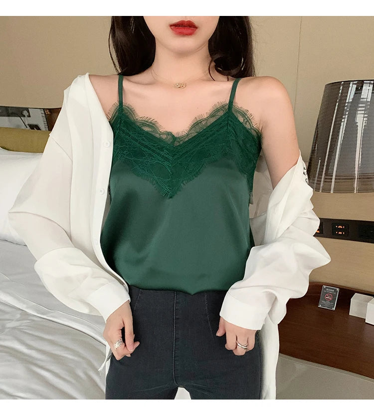 Ulvly Lace Satin Cami Top