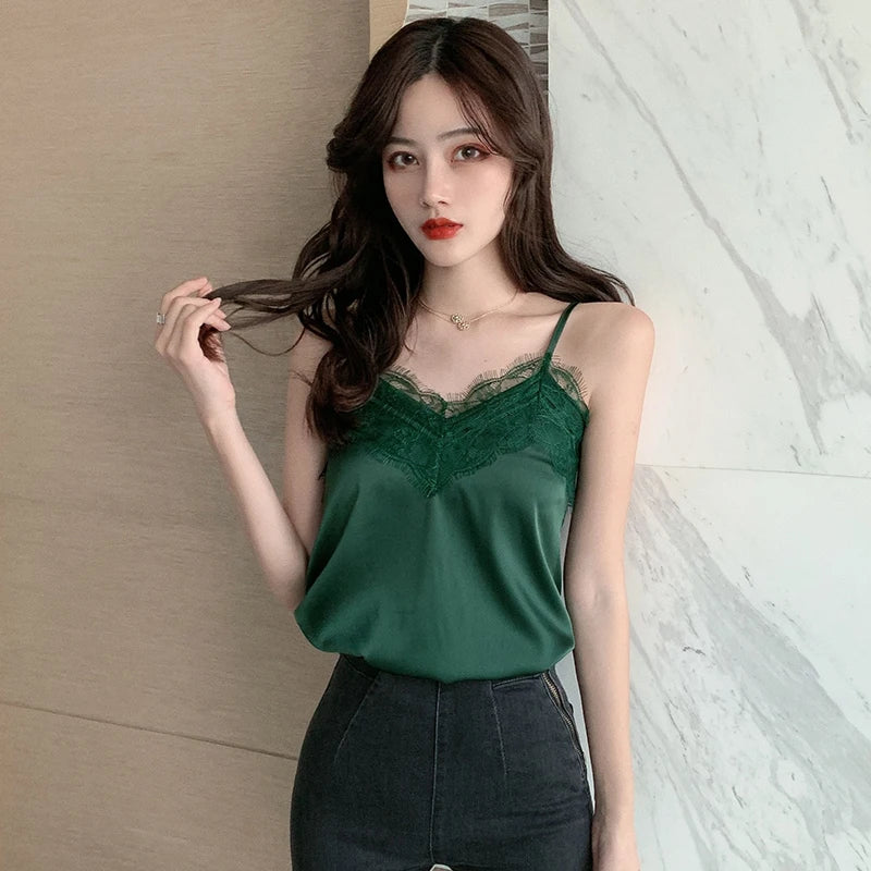 Ulvly Lace Satin Cami Top
