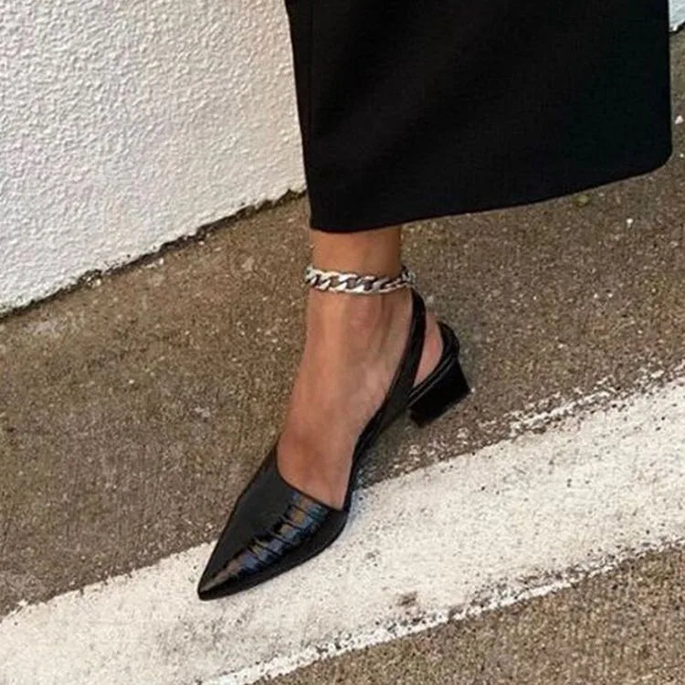 Ulvly Vintage Pointed-Toe Slingback Sandals