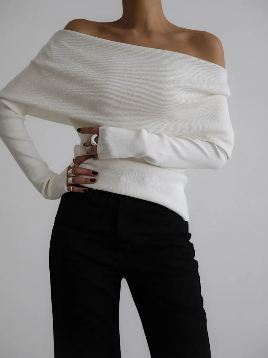 Ulvly One-Shoulder Knit Pullover