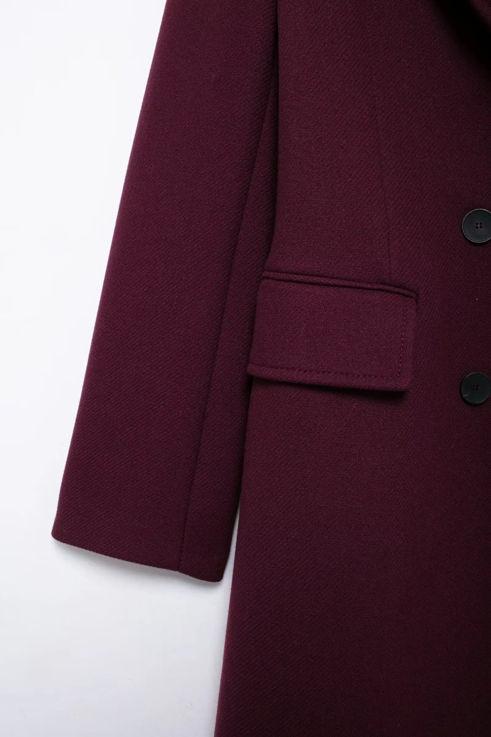 Ulvly Burgundy Wool-Blend Coat