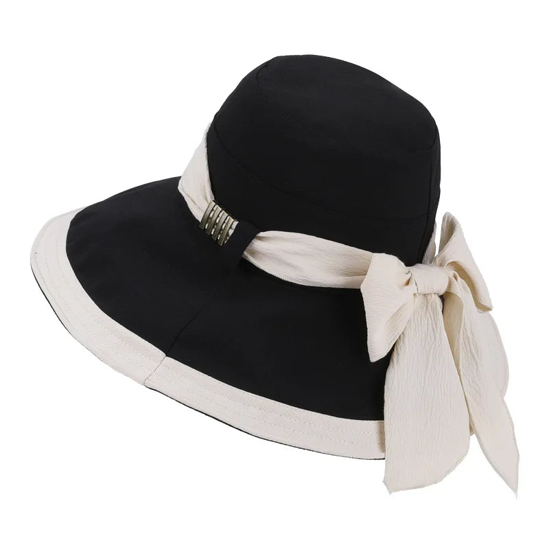 Ulvly Strap Bow Wide-Brim Bucket Hat