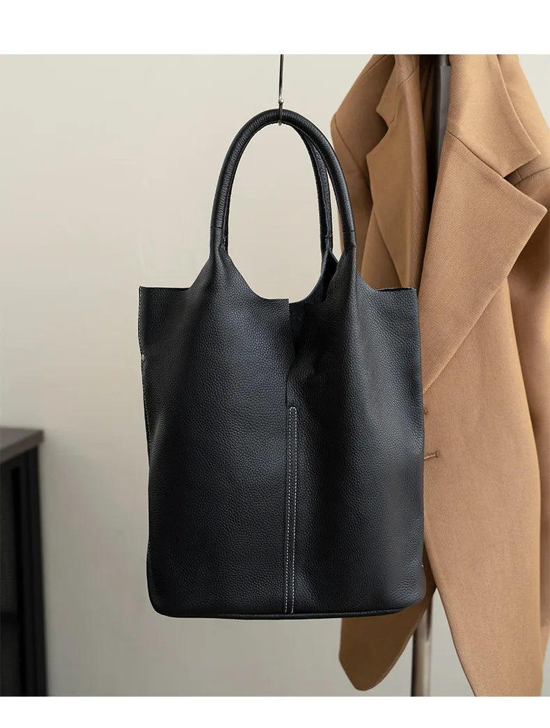 Ulvly Genuine Cowhide Commuter Tote