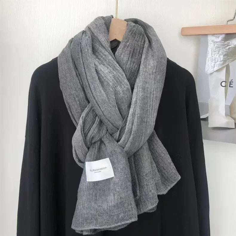 Ulvly Retro Cotton-Linen Touch Scarf