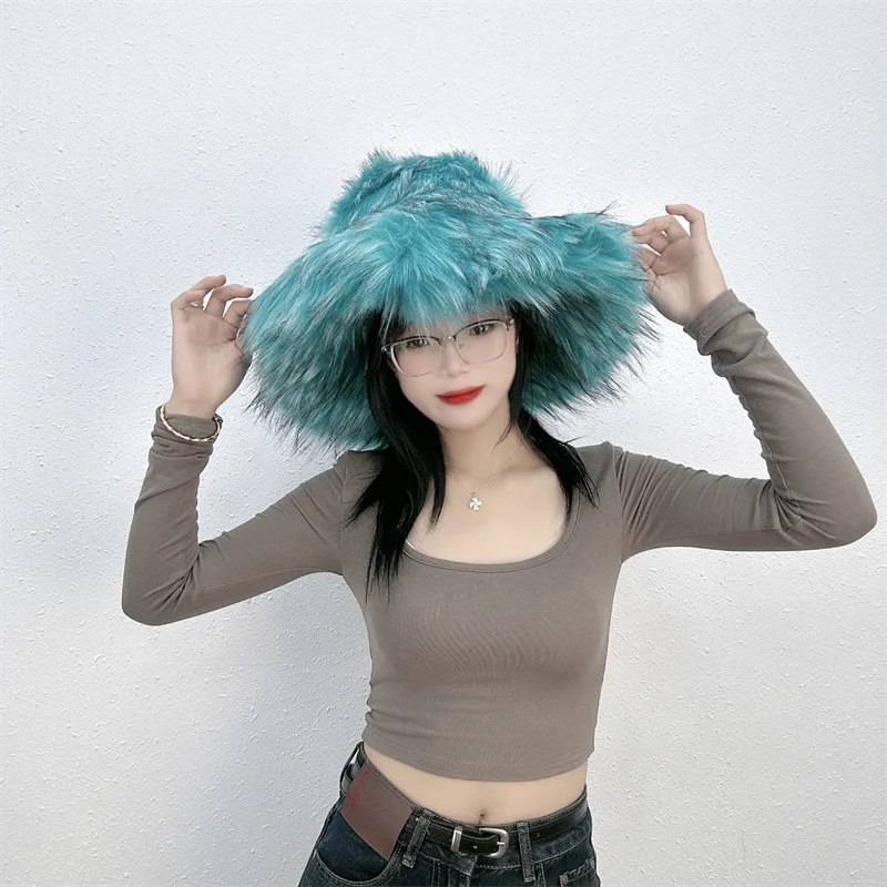Ulvly Winter Plush Bucket Hat with Earflaps