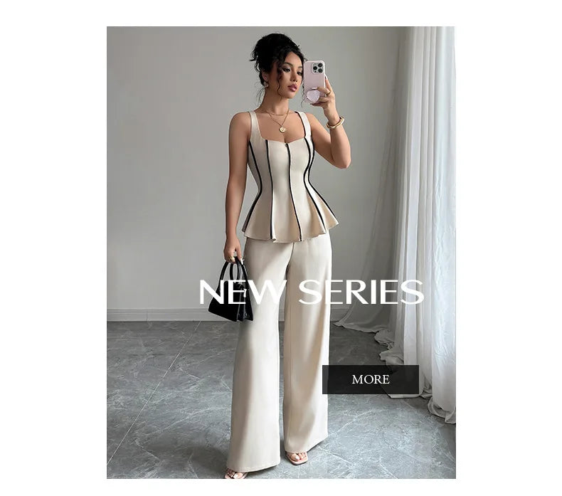 Ulvly Two-Piece Ruffle Pant Set