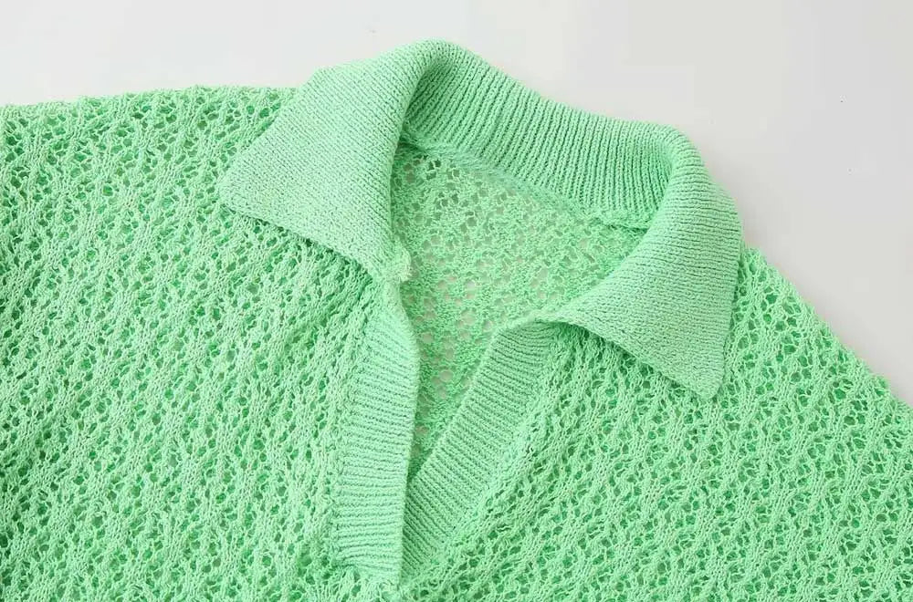 Ulvly Pointelle Polo Knit