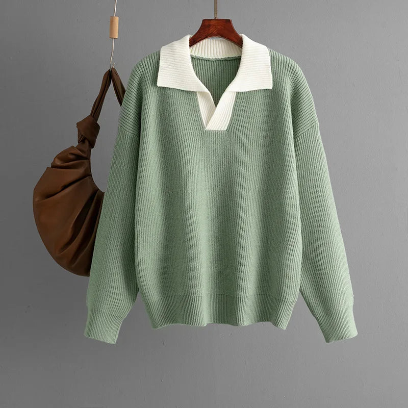 Ulvly Colorblock Polo Sweater