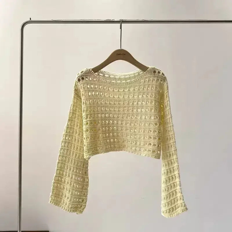 Ulvly Y2K Crochet Crop