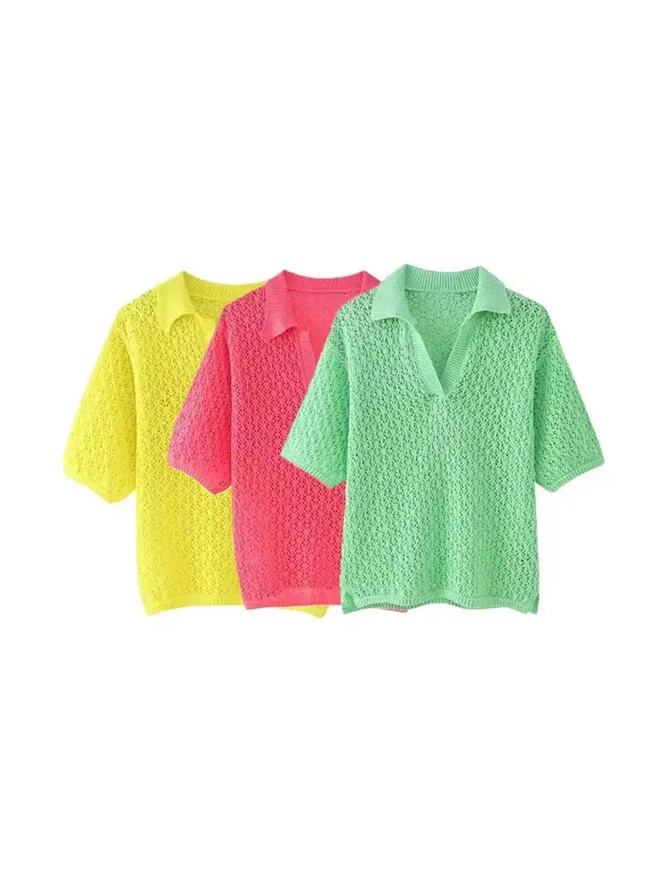 Ulvly Pointelle Polo Knit