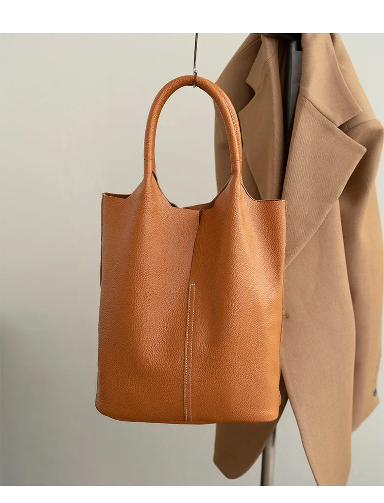 Ulvly Genuine Cowhide Commuter Tote