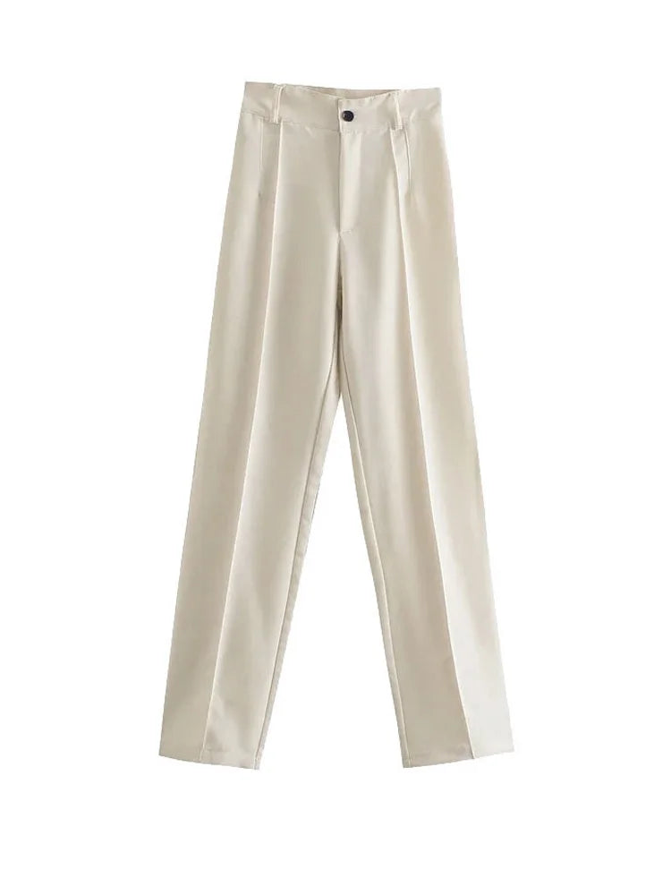 Ulvly High-Waist Straight Trousers