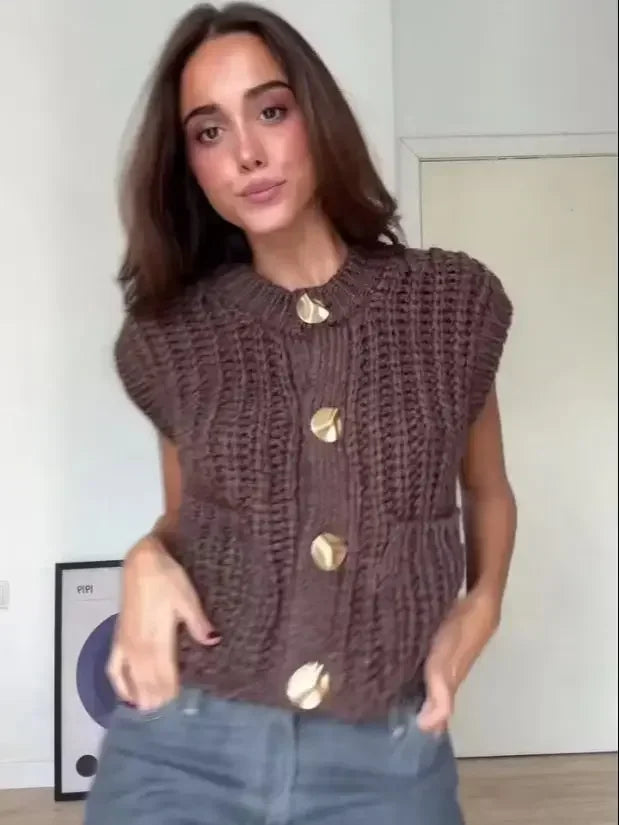 Ulvly Vintage Button Vest
