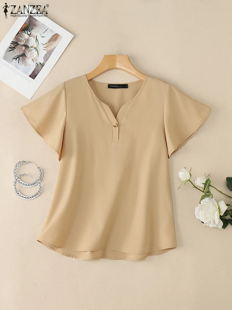 Ulvly V Neck Summer Blouse