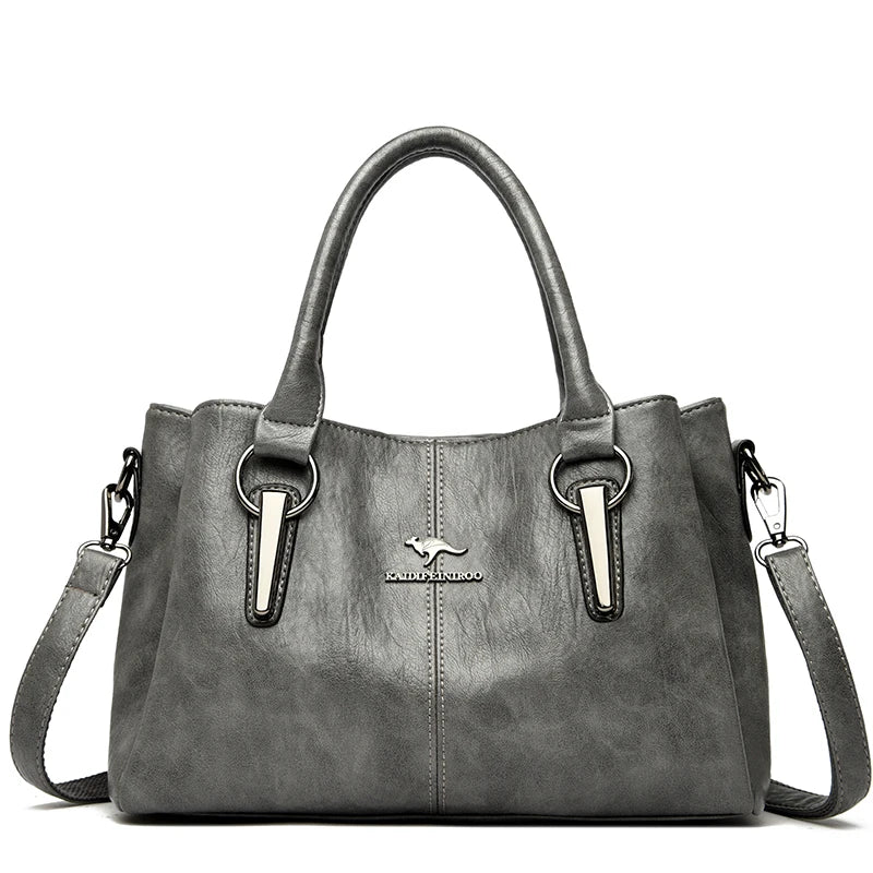 Ulvly 3-Layer Soft PU Leather Crossbody Bag