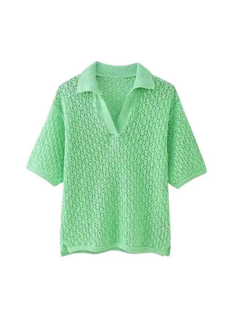 Ulvly Pointelle Polo Knit