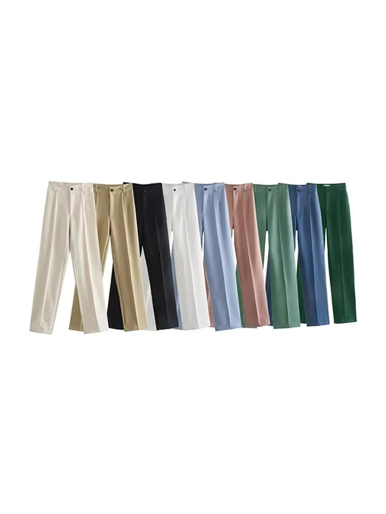 Ulvly High-Waist Straight Trousers