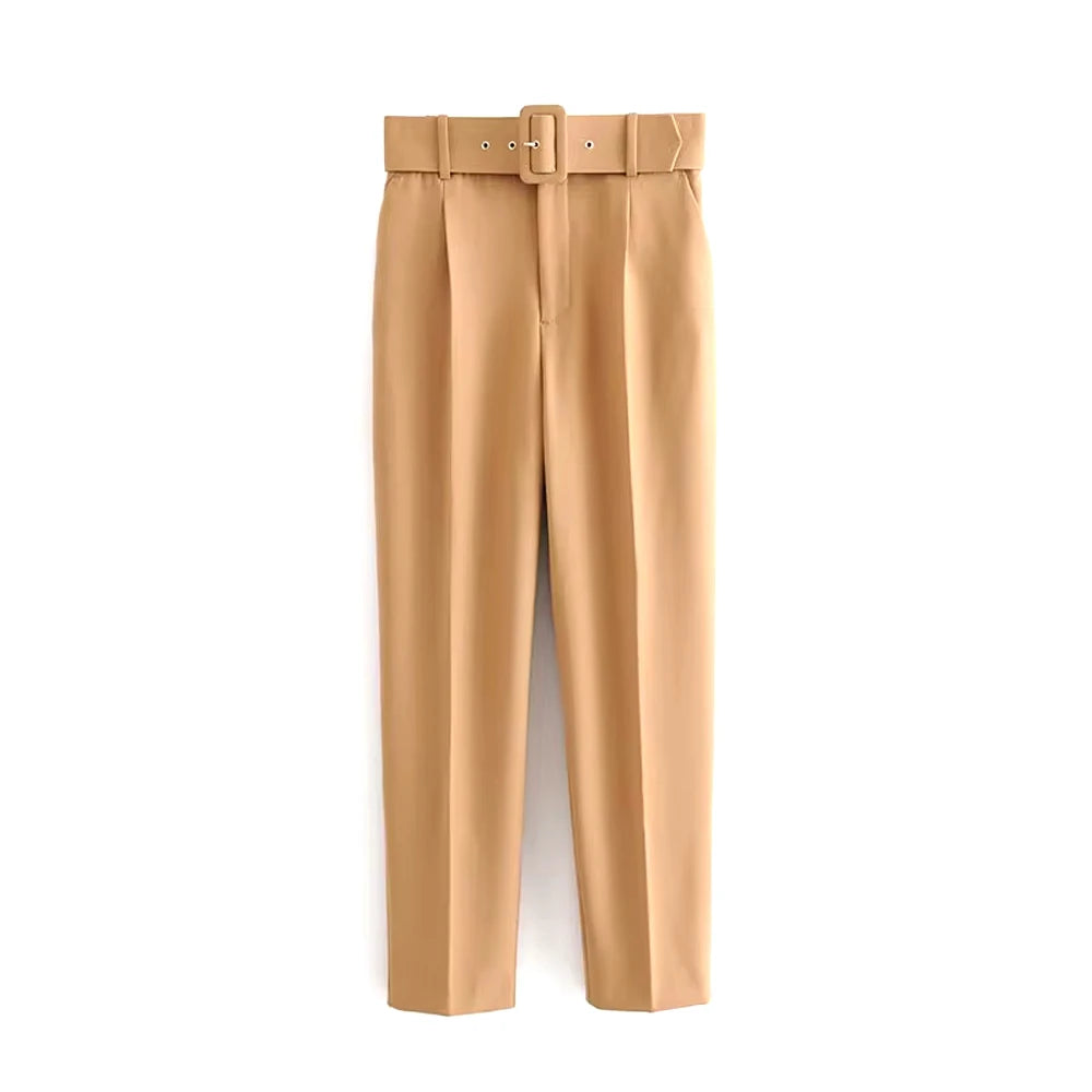 Ulvly High-Waist Belted Trousers