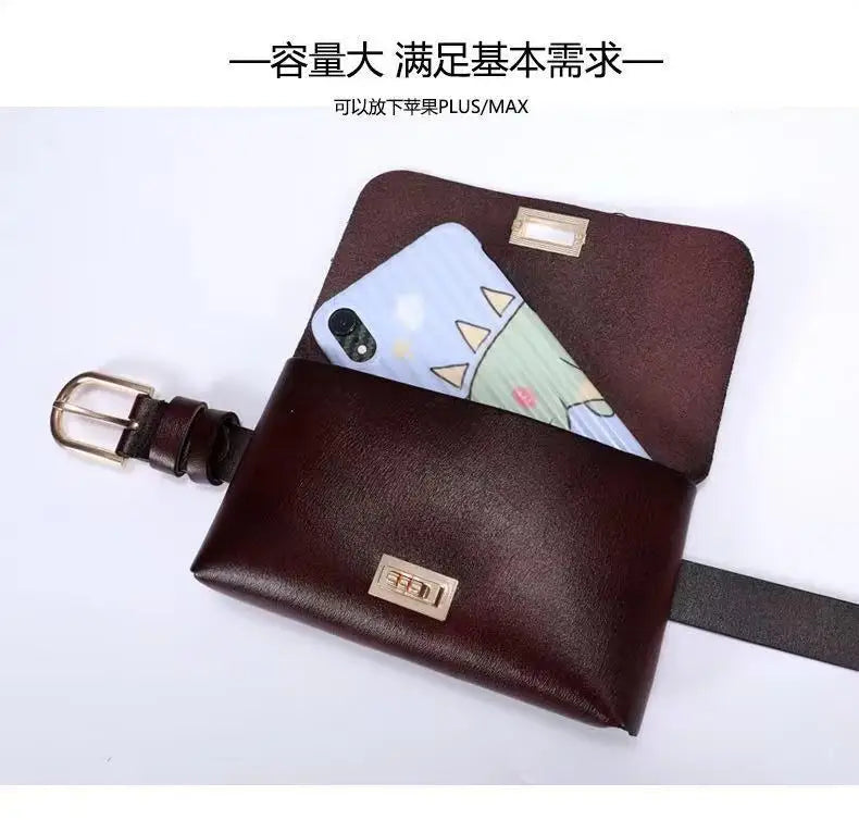 Ulvly Leather Belt with Mini Phone Bag