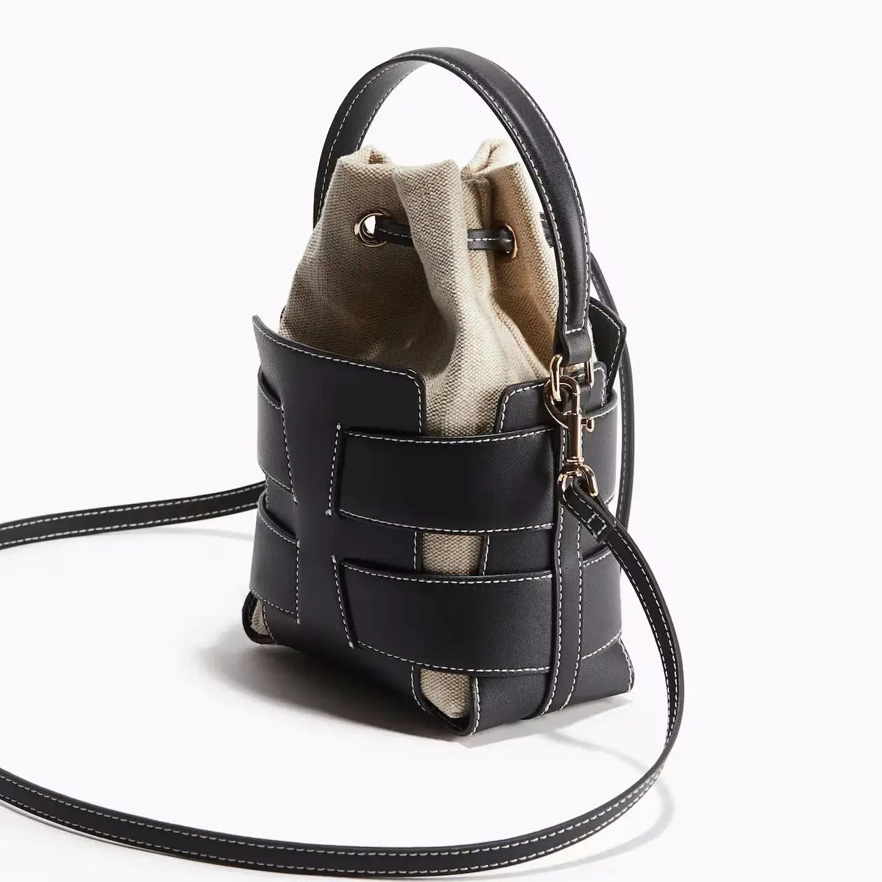Ulvly Hollow-Out PU Bucket Bag