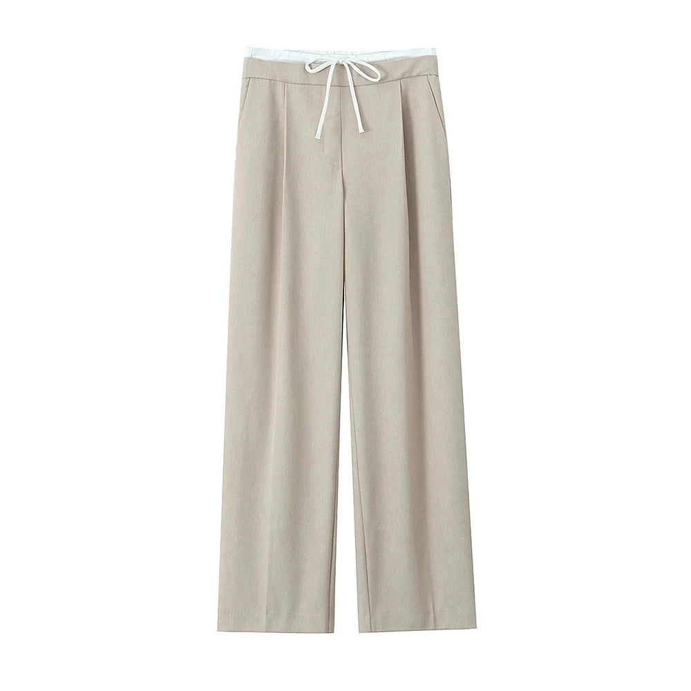 Ulvly Double-Waist Wide-Leg Trousers