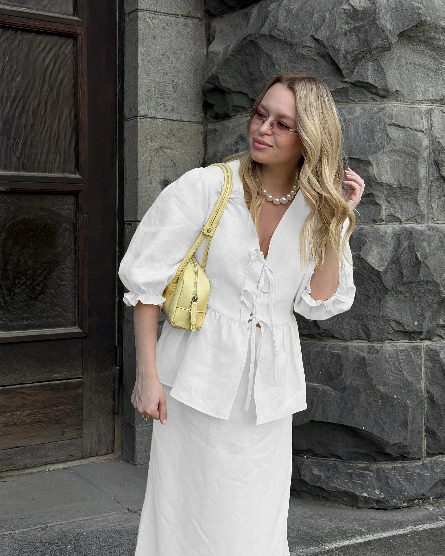 Ulvly Cotton Puff Sleeve &amp; Skirt Set