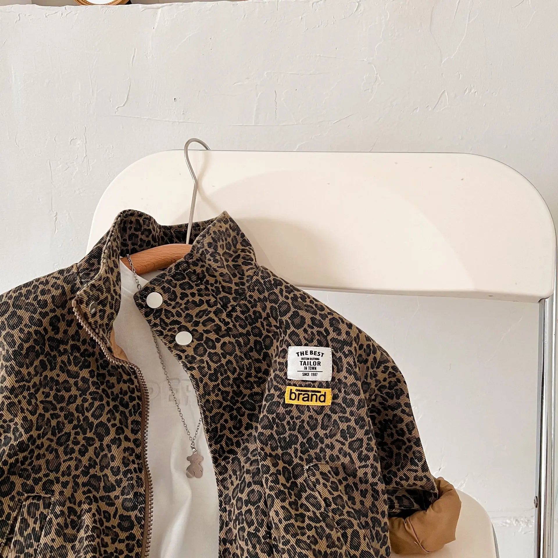 Ulvly Kids Leopard Denim Jacket