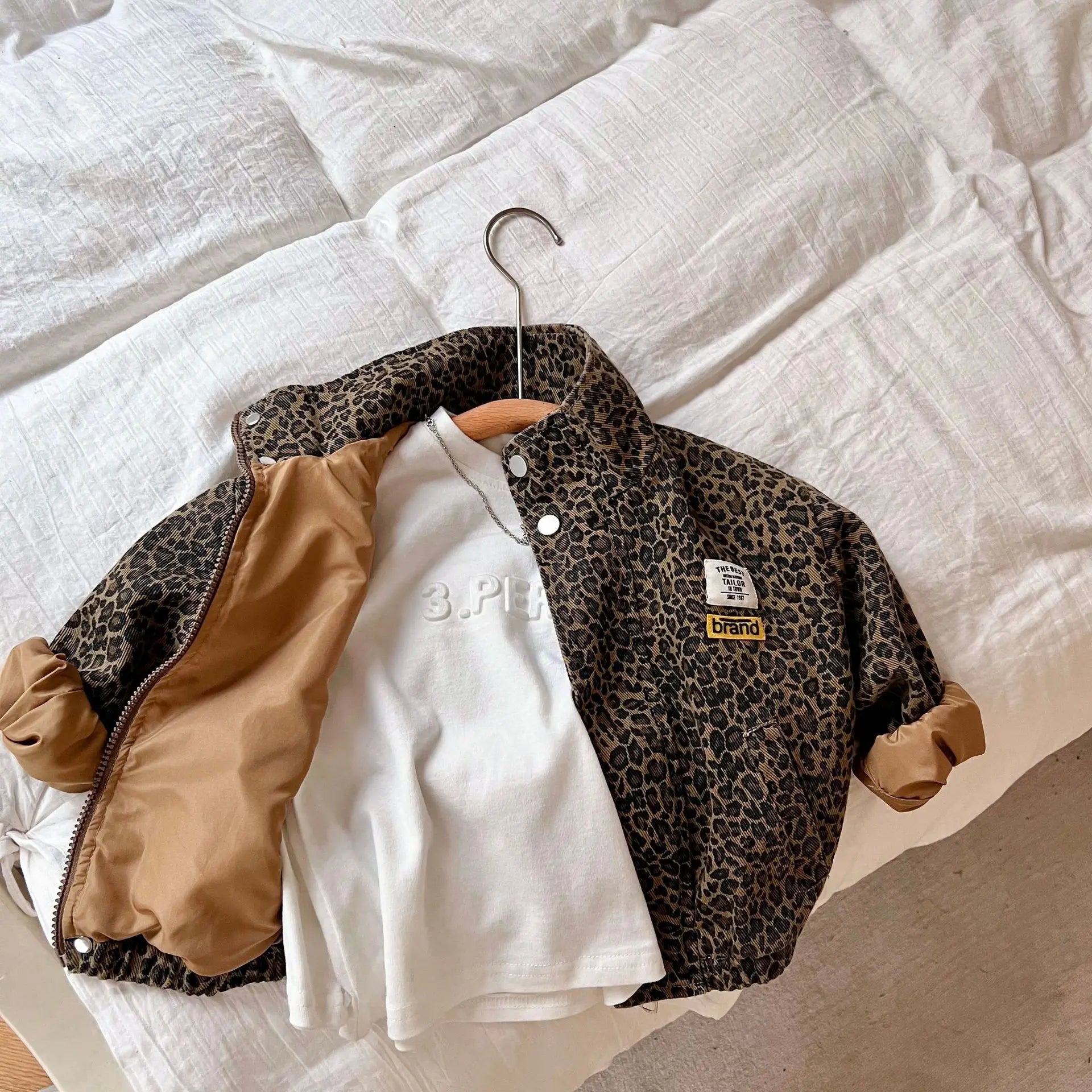 Ulvly Kids Leopard Denim Jacket