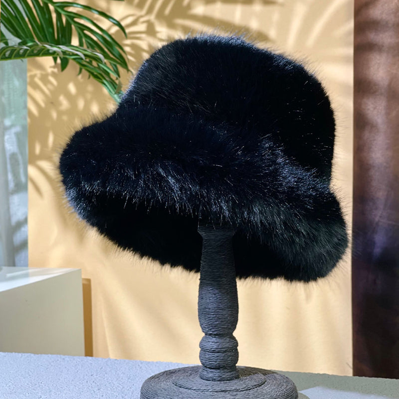 Ulvly Fluffy Faux Fur Bucket Hat