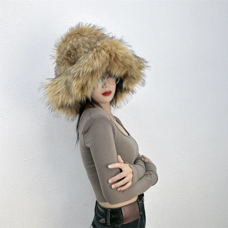 Ulvly Winter Plush Bucket Hat with Earflaps