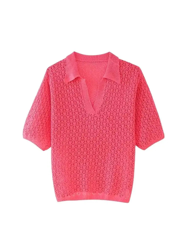 Ulvly Pointelle Polo Knit
