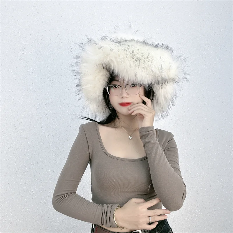 Ulvly Winter Plush Bucket Hat with Earflaps