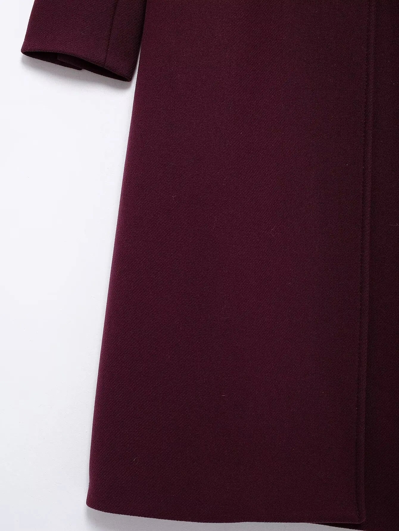 Ulvly Burgundy Wool-Blend Coat