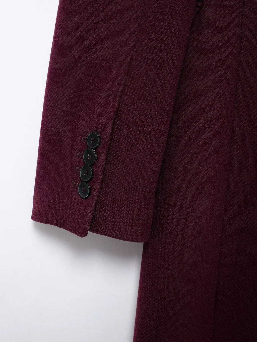 Ulvly Burgundy Wool-Blend Coat