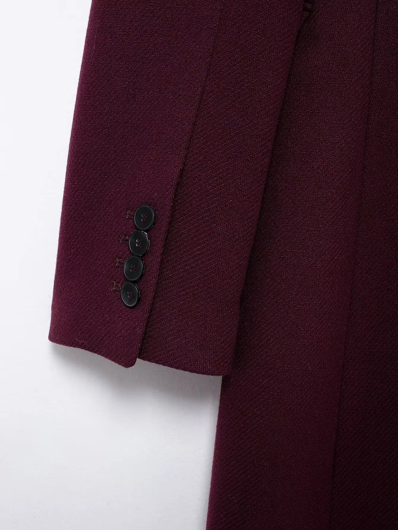 Ulvly Burgundy Wool-Blend Coat