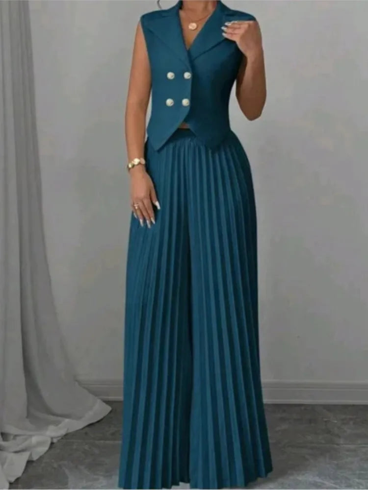 Ulvly Vest &amp; Wide-Leg Trousers Set