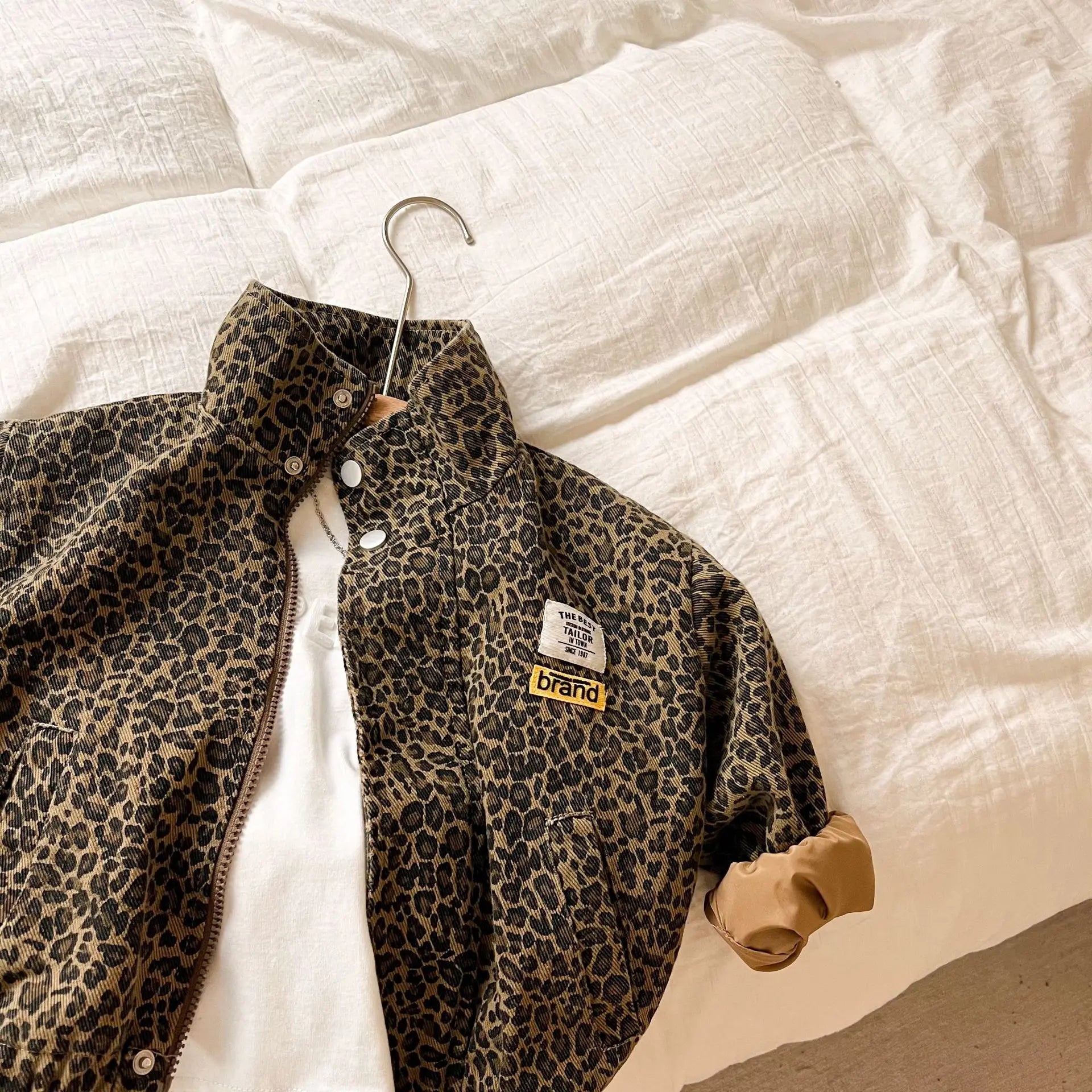 Ulvly Kids Leopard Denim Jacket