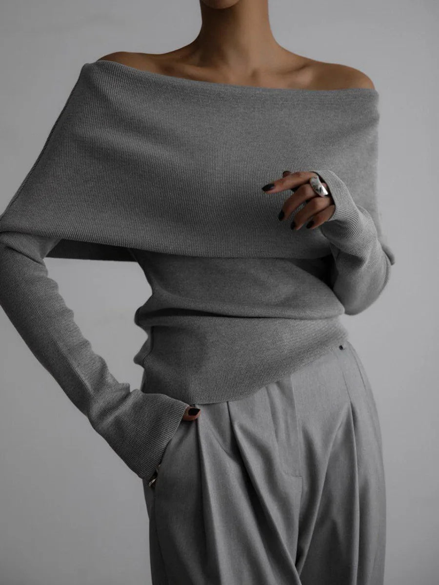 Ulvly One-Shoulder Knit Pullover