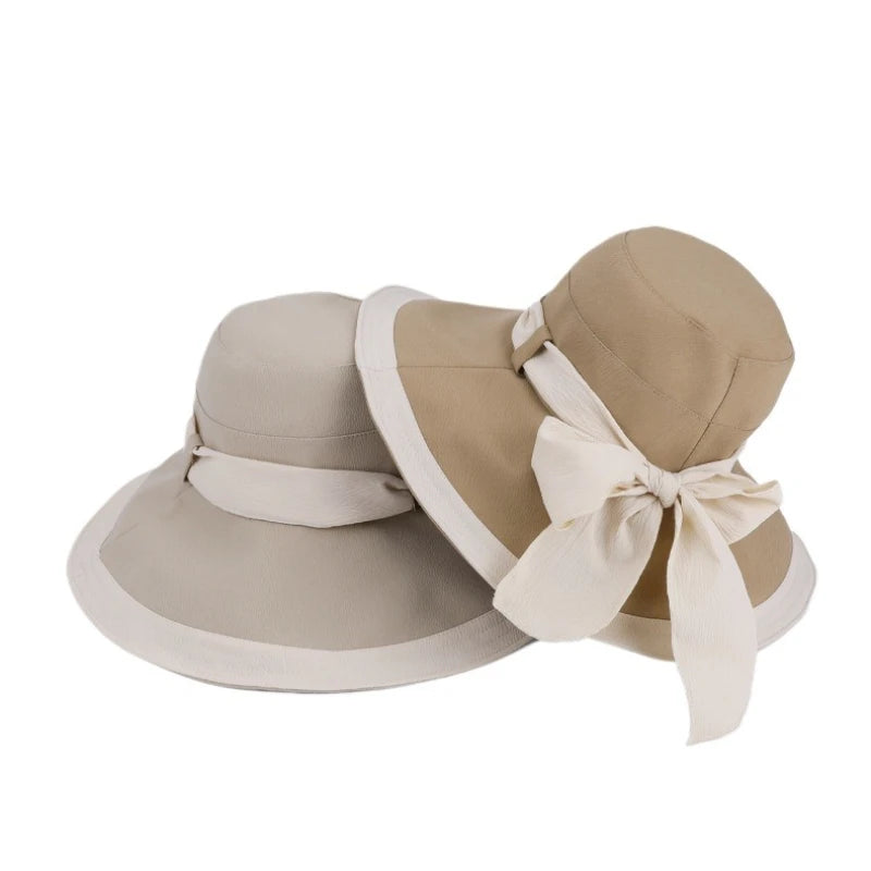 Ulvly Strap Bow Wide-Brim Bucket Hat