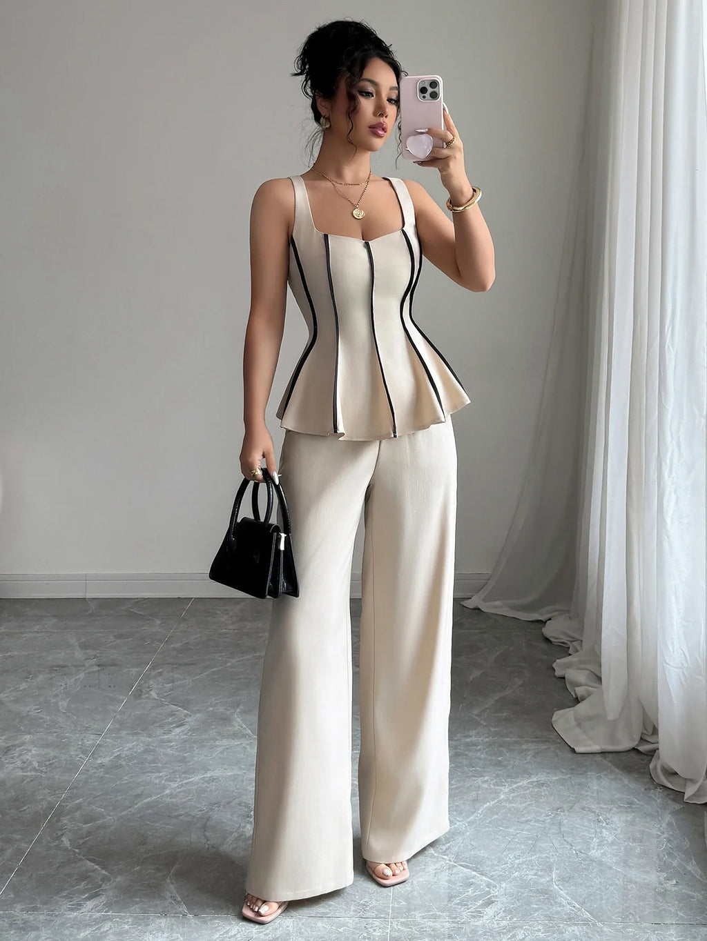 Ulvly Two-Piece Ruffle Pant Set